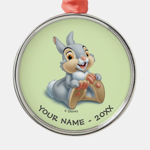 Bambis Thumper Holding His Feet Metal Ornament