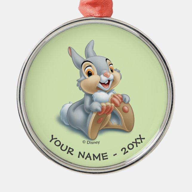 Bambi's Thumper Holding His Feet Metal Ornament (Front)
