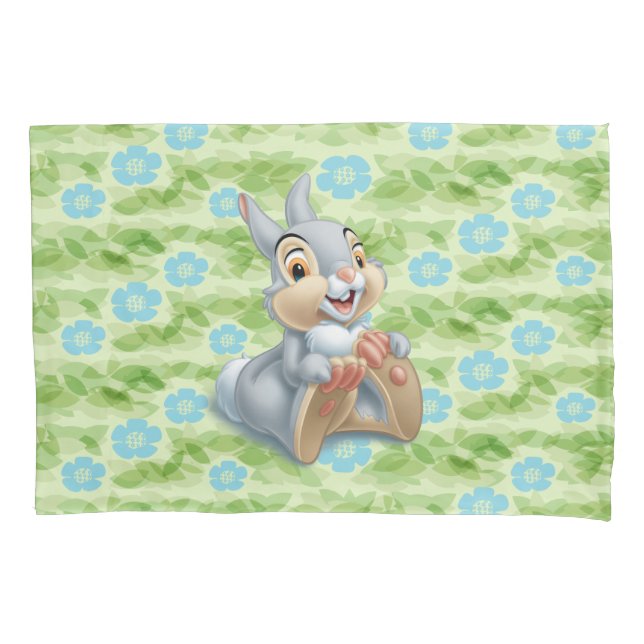Bambi's Thumper Holding His Feet Pillow Case (Front)