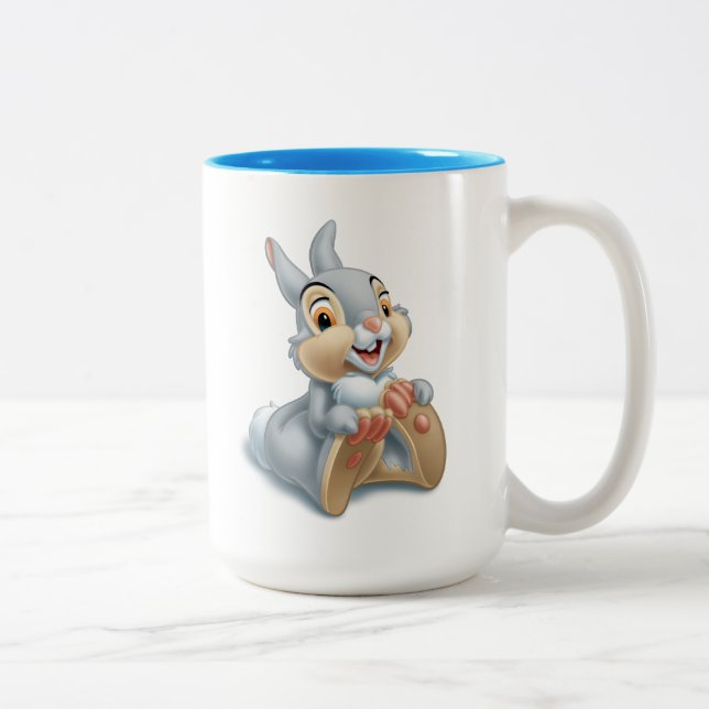 Bambi's Thumper Holding His Feet Two-Tone Coffee Mug (Right)
