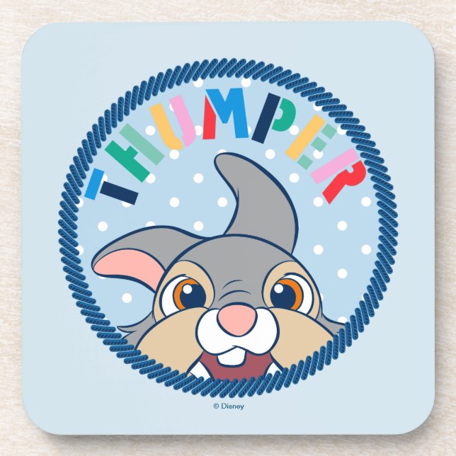 Bambi's Thumper Polka Dot Badge Beverage Coaster (Front)