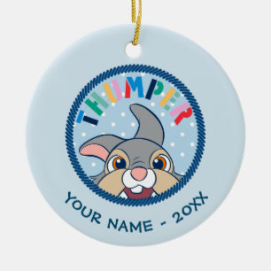Bambi's Thumper Polka Dot Badge Ceramic Ornament