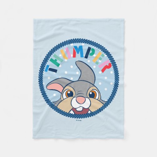 Bambis Thumper Polka Dot Badge Fleece Blanket