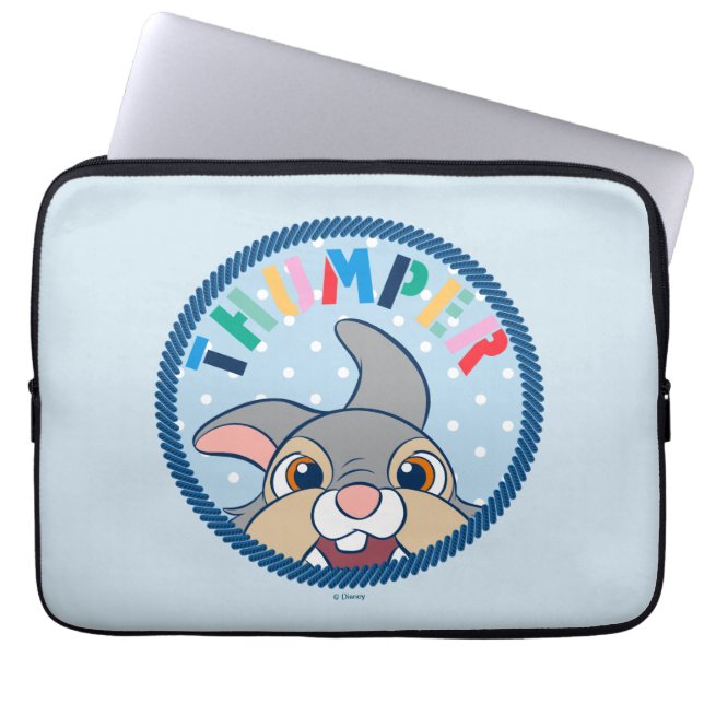 Bambi's Thumper Polka Dot Badge Laptop Sleeve (Front)