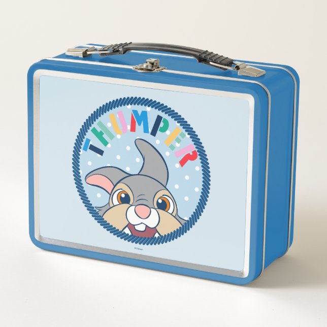 Bambi's Thumper Polka Dot Badge Metal Lunch Box (Front)