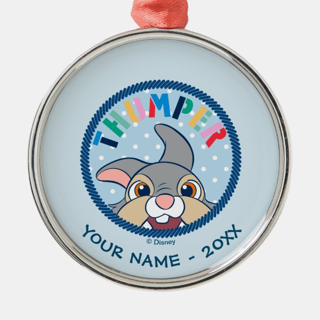 Bambi's Thumper Polka Dot Badge Metal Ornament (Front)