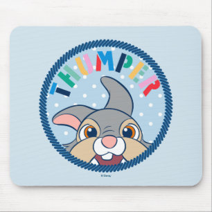 Bambi's Thumper Polka Dot Badge Mouse Pad