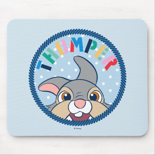 Bambis Thumper Polka Dot Badge Mouse Pad