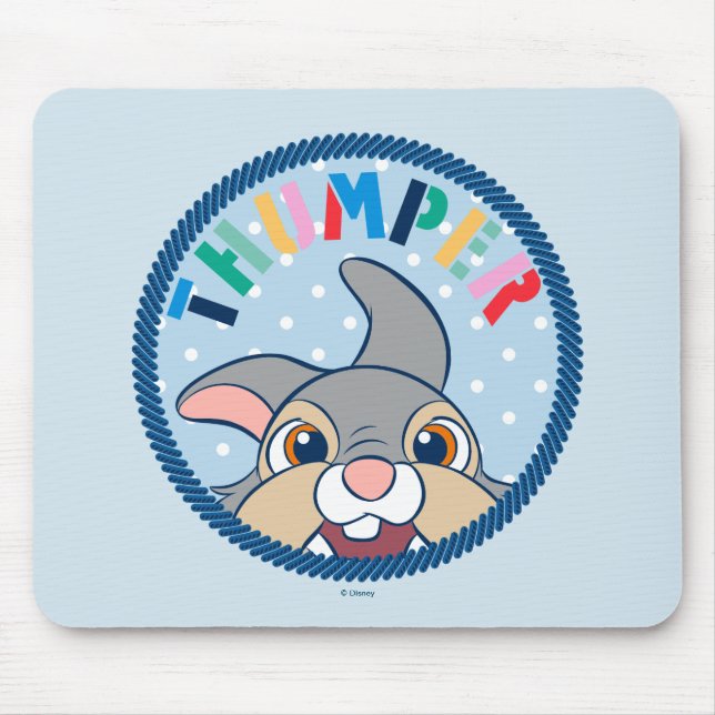 Bambi's Thumper Polka Dot Badge Mouse Pad (Front)