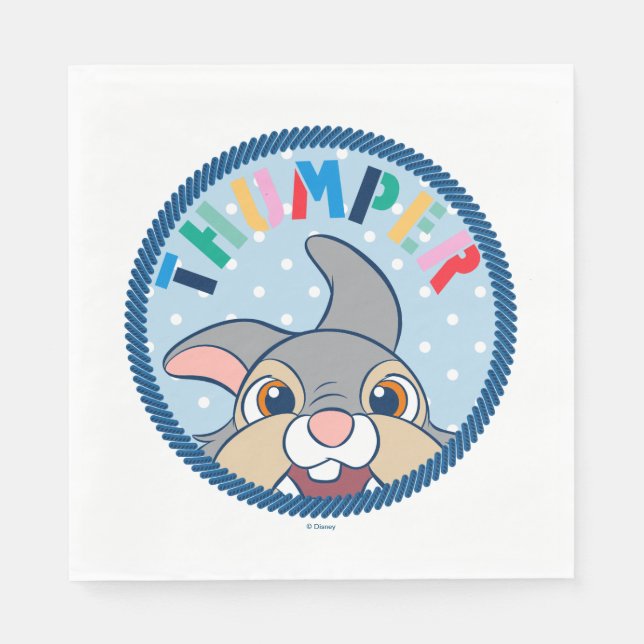 Bambi's Thumper Polka Dot Badge Napkins (Front)