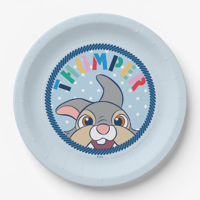 Bambi's Thumper Polka Dot Badge Paper Plates (Front)