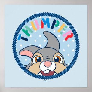 Bambi's Thumper Polka Dot Badge Poster