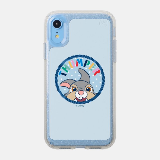 Bambi's Thumper Polka Dot Badge Speck iPhone XR Case (Front (Blue Phone))