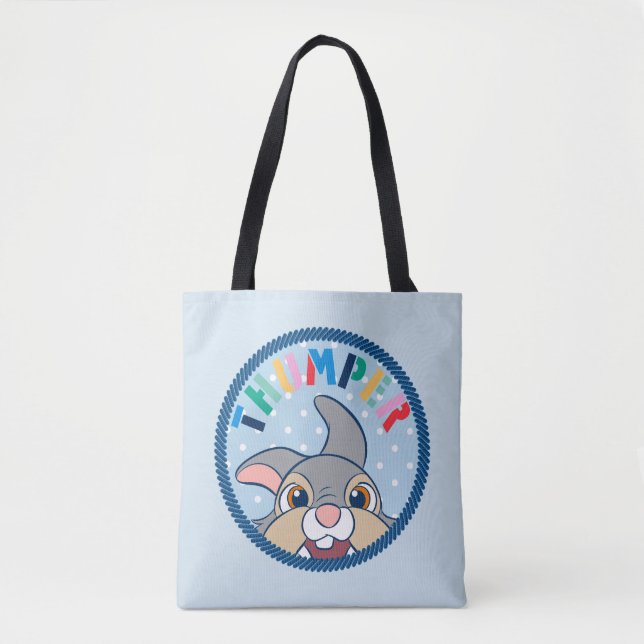 Bambi's Thumper Polka Dot Badge Tote Bag (Front)