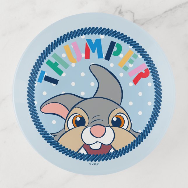Bambi's Thumper Polka Dot Badge Trinket Tray (Front)