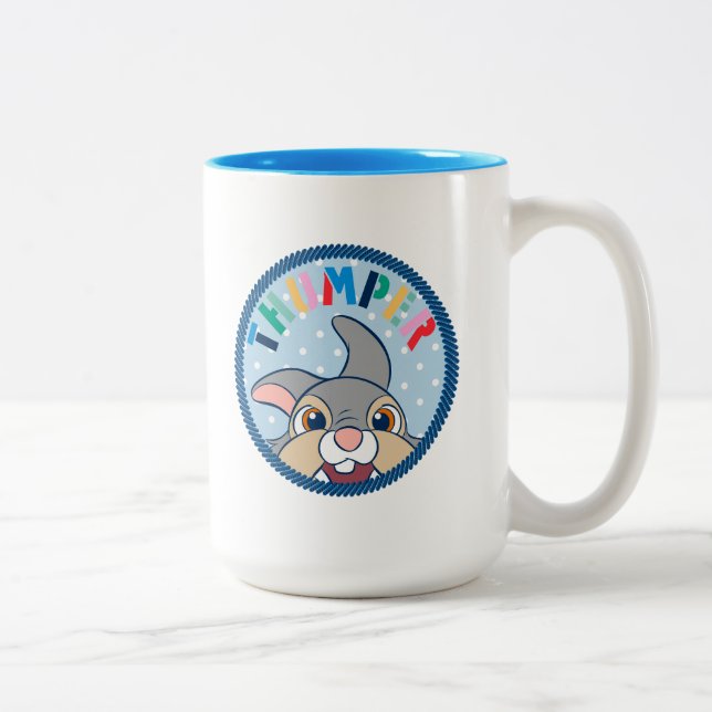 Bambi's Thumper Polka Dot Badge Two-Tone Coffee Mug (Right)