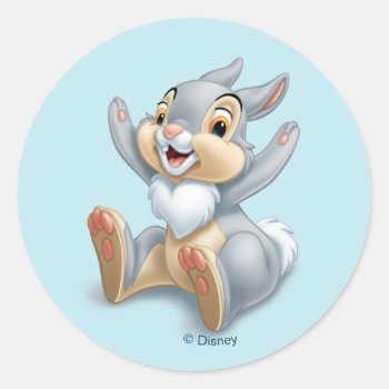 Bambi's Thumper Throwing Hands Up Classic Round Sticker by bambi at Zazzle