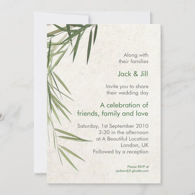 Bamboo 5x7 invitation (Front)