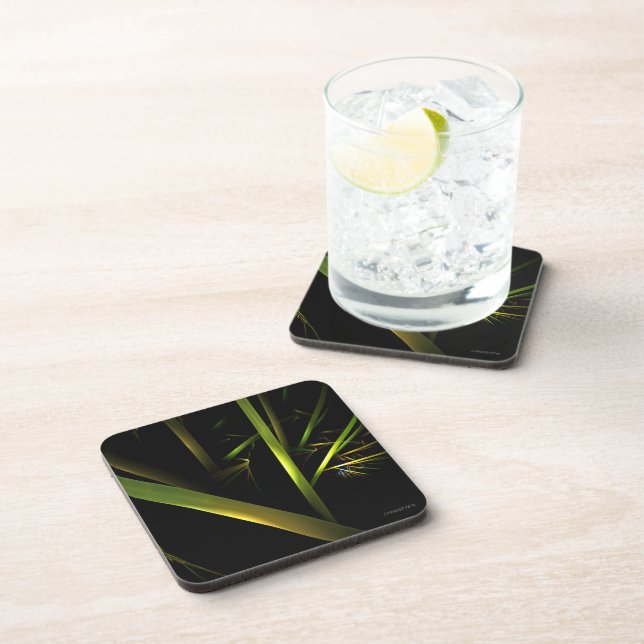 Bamboo Abstract Beverage Coaster (Right Side)