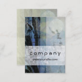 Bamboo and Blossoms Blue Business Card (Front/Back)