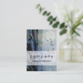 Bamboo and Blossoms Blue Business Card (Standing Front)