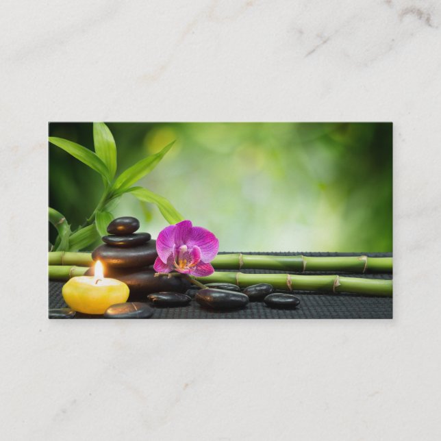 Bamboo and Candle Therapy Business Card (Front)