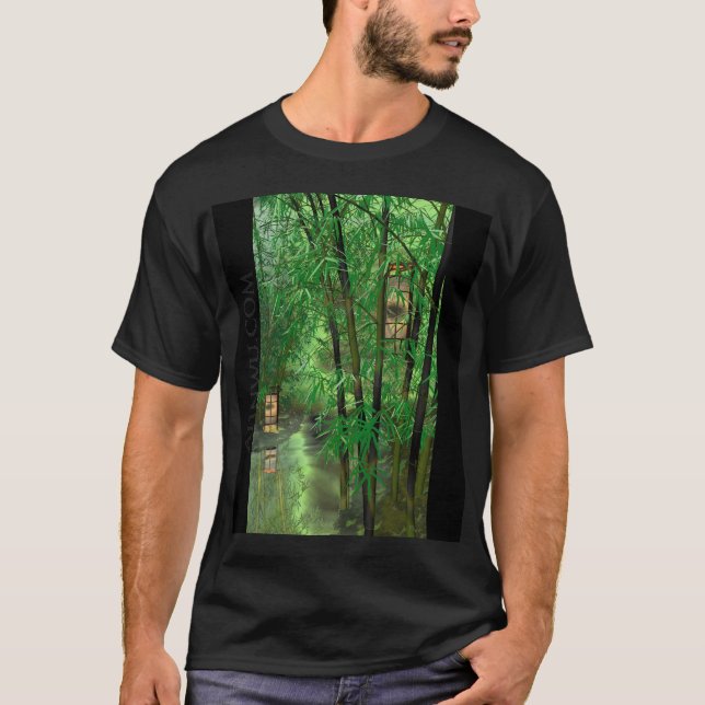 Bamboo And Lanterns T-Shirt (Front)