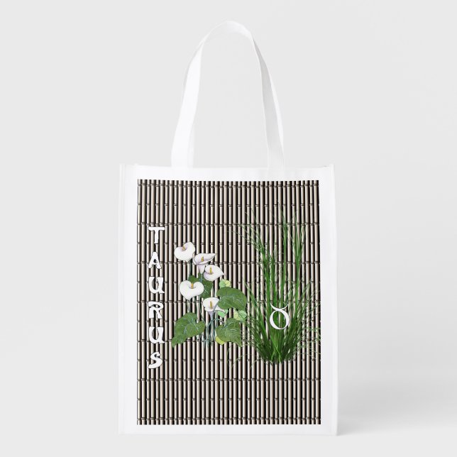 Bamboo and Lily Taurus Grocery Bag (Front)