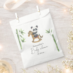 Bamboo and Panda Bear baby shower Favor Bag