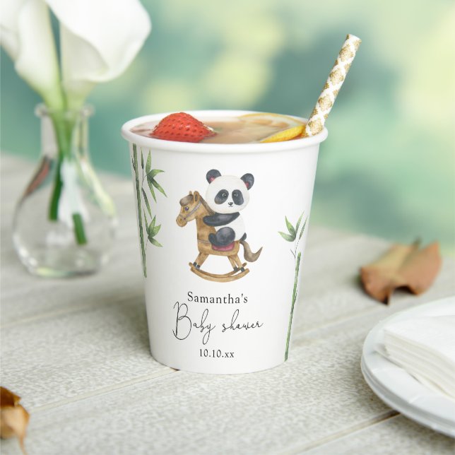 Bamboo and Panda Bear baby shower Paper Cups (Insitu)