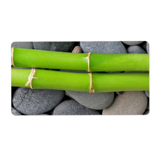 Bamboo and pebble label