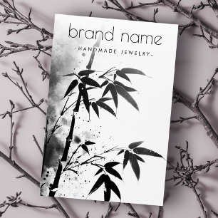 Bamboo Asian ink drawing earring display card