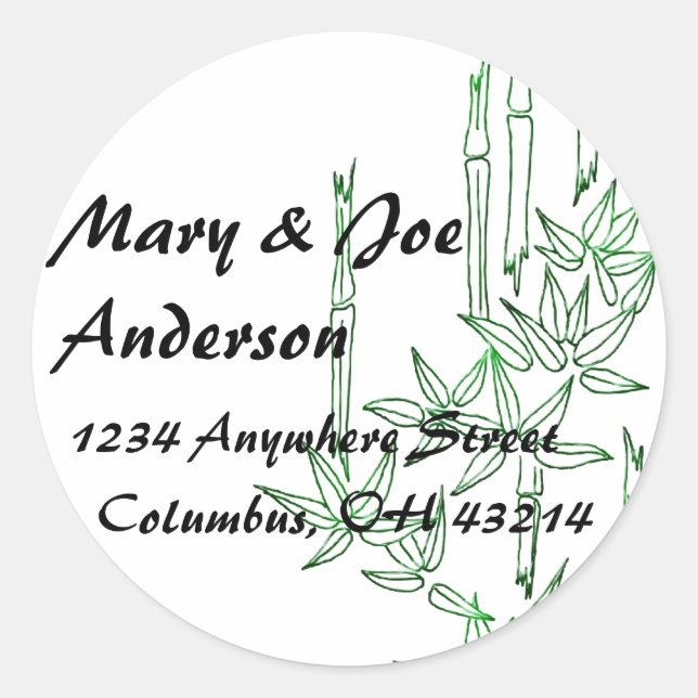Bamboo Asian Themed Return Address Labels (Front)