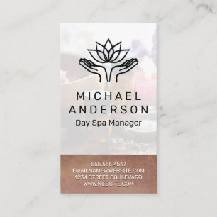 Bamboo Background   Healing Hands Lotus Icon Business Card