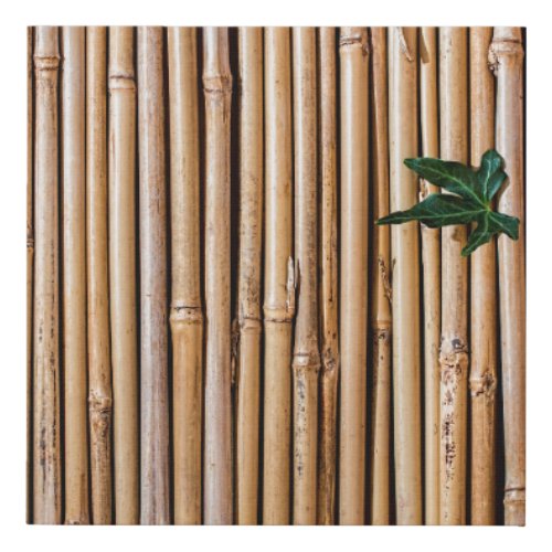 Bamboo barrier screen fence faux canvas print