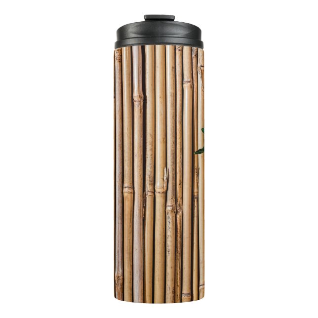 Bamboo barrier screen fence thermal tumbler (Front)