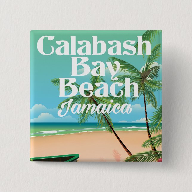 Bamboo Beach Jamaica Button (Front)