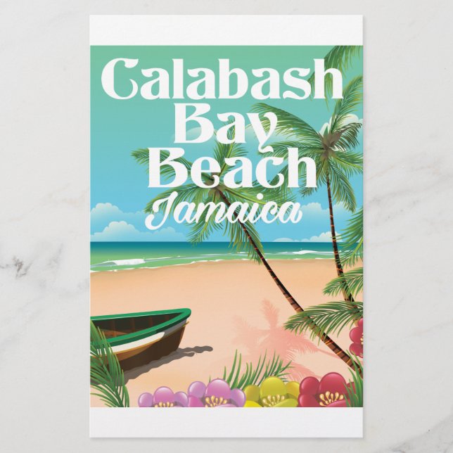 Bamboo Beach Jamaica Stationery (Front)
