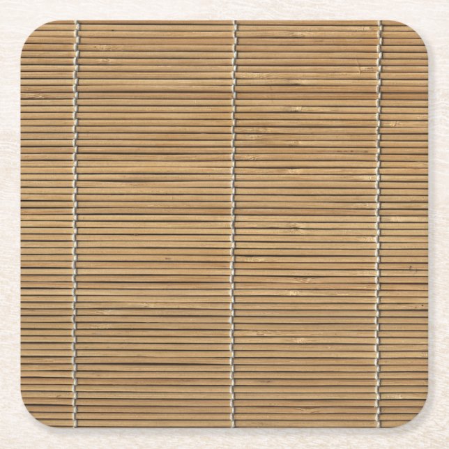 Bamboo Beach Mat Square Paper Coaster (Front)