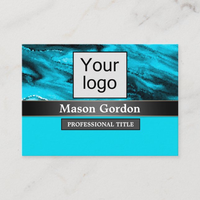 Bamboo, beige background badge business card (Front)