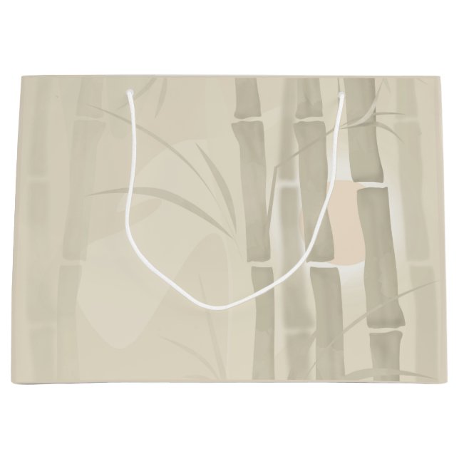 Bamboo, beige background large gift bag (Front)