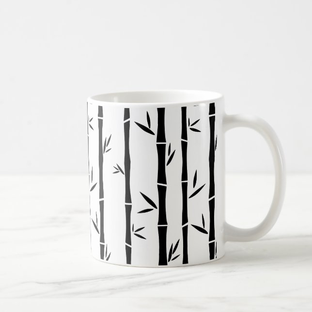 Bamboo Black and White Custom Coffee Mug (Right)