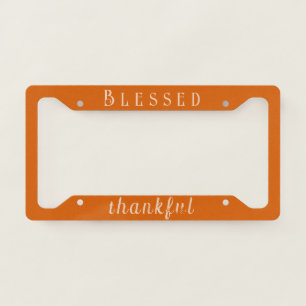 Bamboo "Blessed" & "thankful" Customizable License Plate Frame