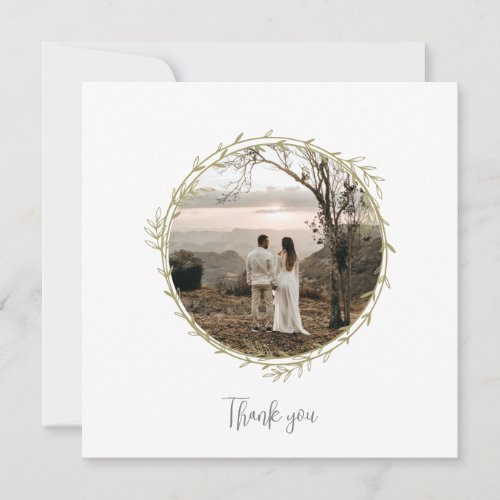 Bamboo Boho Botanical Leaf Soft Elegant Greenery Thank You Card