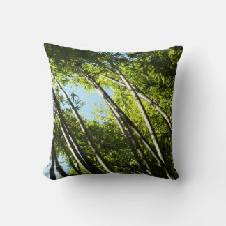 Bamboo Botanical Nature Photography Throw Pillow