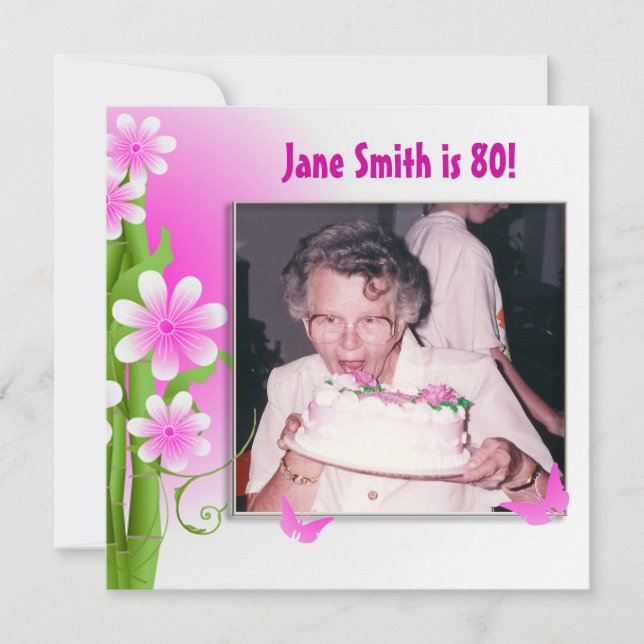 Bamboo Bouquet Birthday Party Invitation (Front)