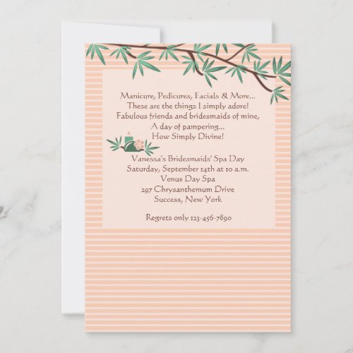 Bamboo Branches Spa Invitation