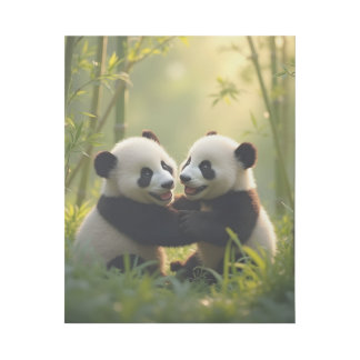 Bamboo Buddies! Panda Cub Siblings Memory Print