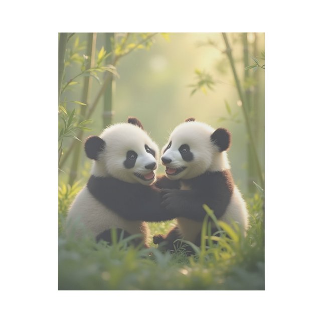 Bamboo Buddies! Panda Cub Siblings Memory Print (Front)