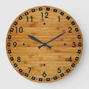Bamboo Butcher Block Large Clock